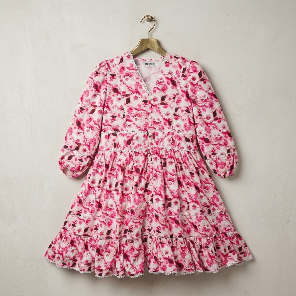 Floral V-Neck Knee Length Women's Autumn Dress , Lace Trim | China Boski Fabric